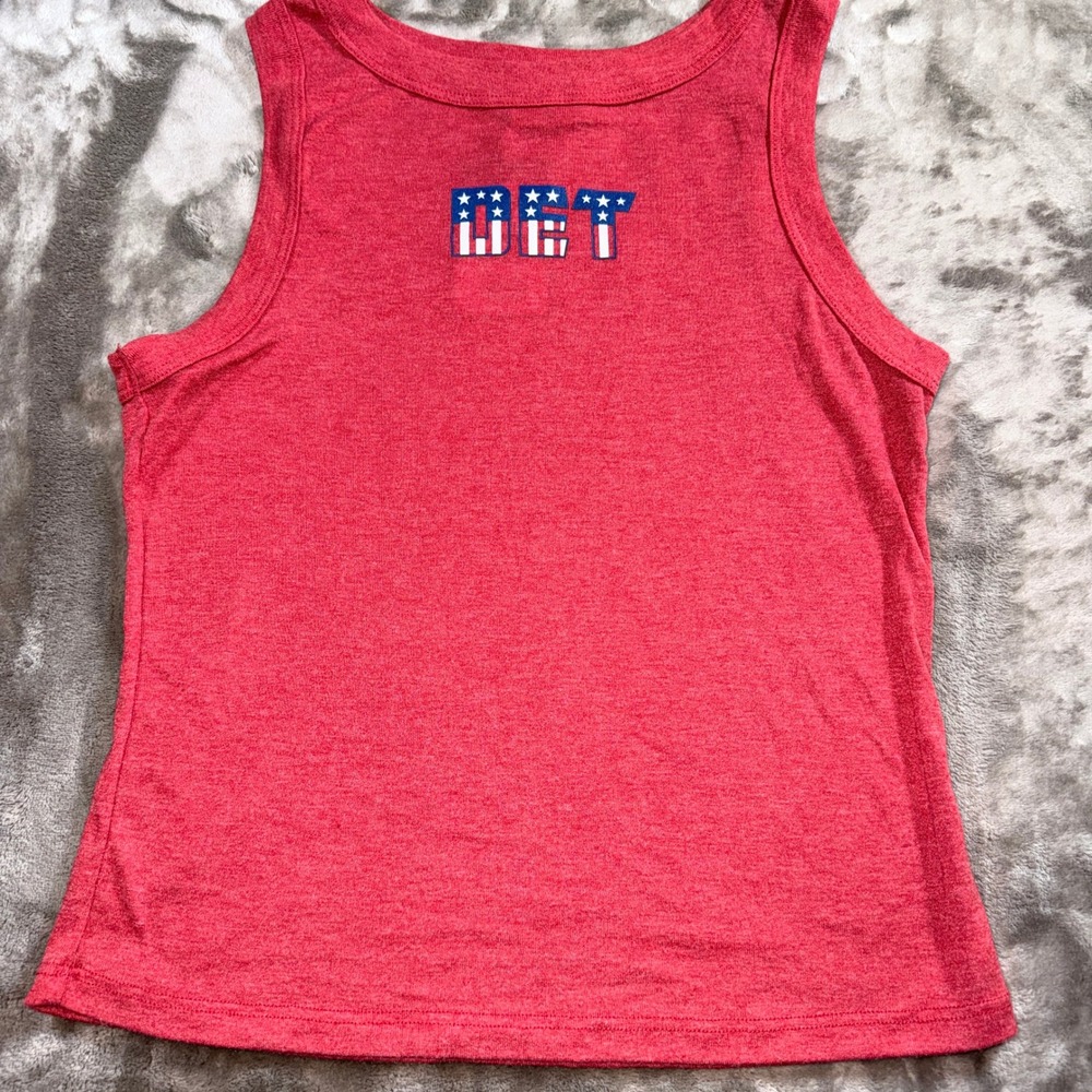 Where I'm From Crop Tank Womens‎ XL Red New DET Detroit Patriotic Made in USA